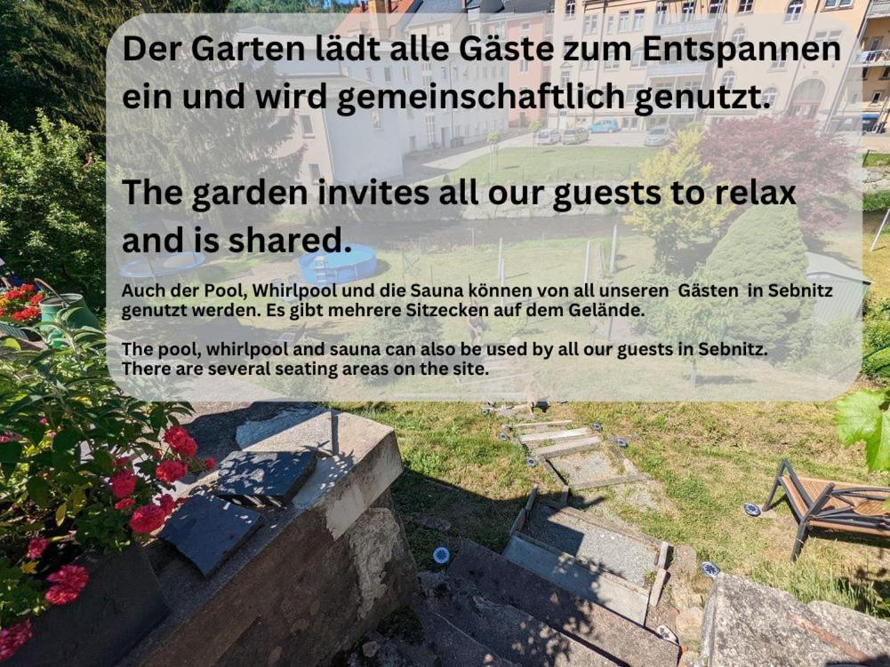 F2 - Urlaubsmagie Sauna, Whirlpool, Pool & Garten Sebnitz Eksteriør bilde