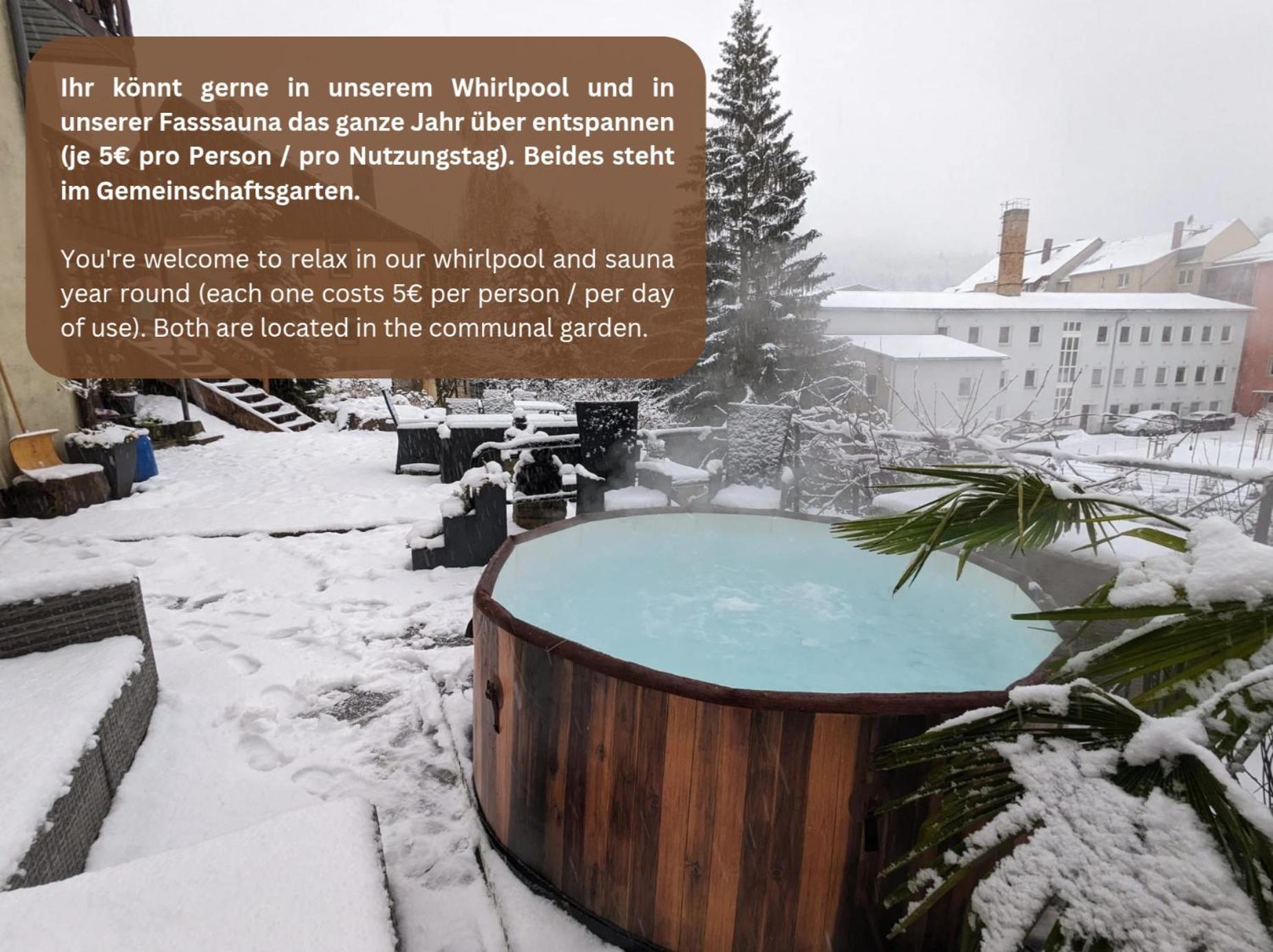 F2 - Urlaubsmagie Sauna, Whirlpool, Pool & Garten Sebnitz Eksteriør bilde